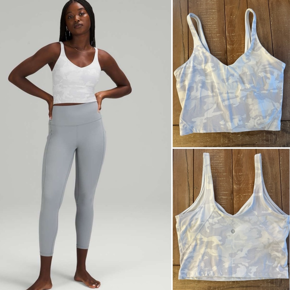 🤍Women's White Camouflage Align Lululemon athletic top!